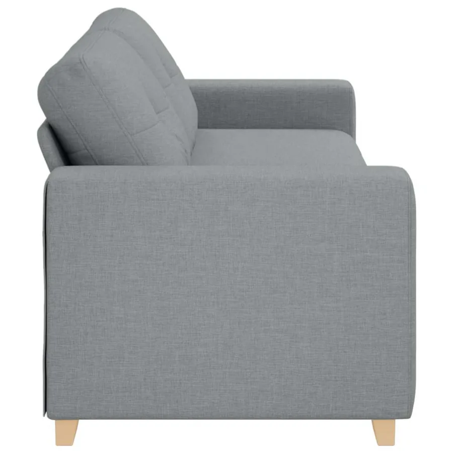 Canapé 3 places gris clair 220 x 78 x 80 cm tissu - 5