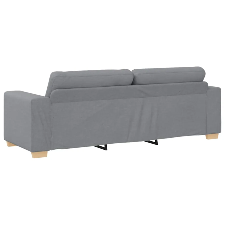 Canapé 3 places gris clair 220 x 78 x 80 cm tissu - 6