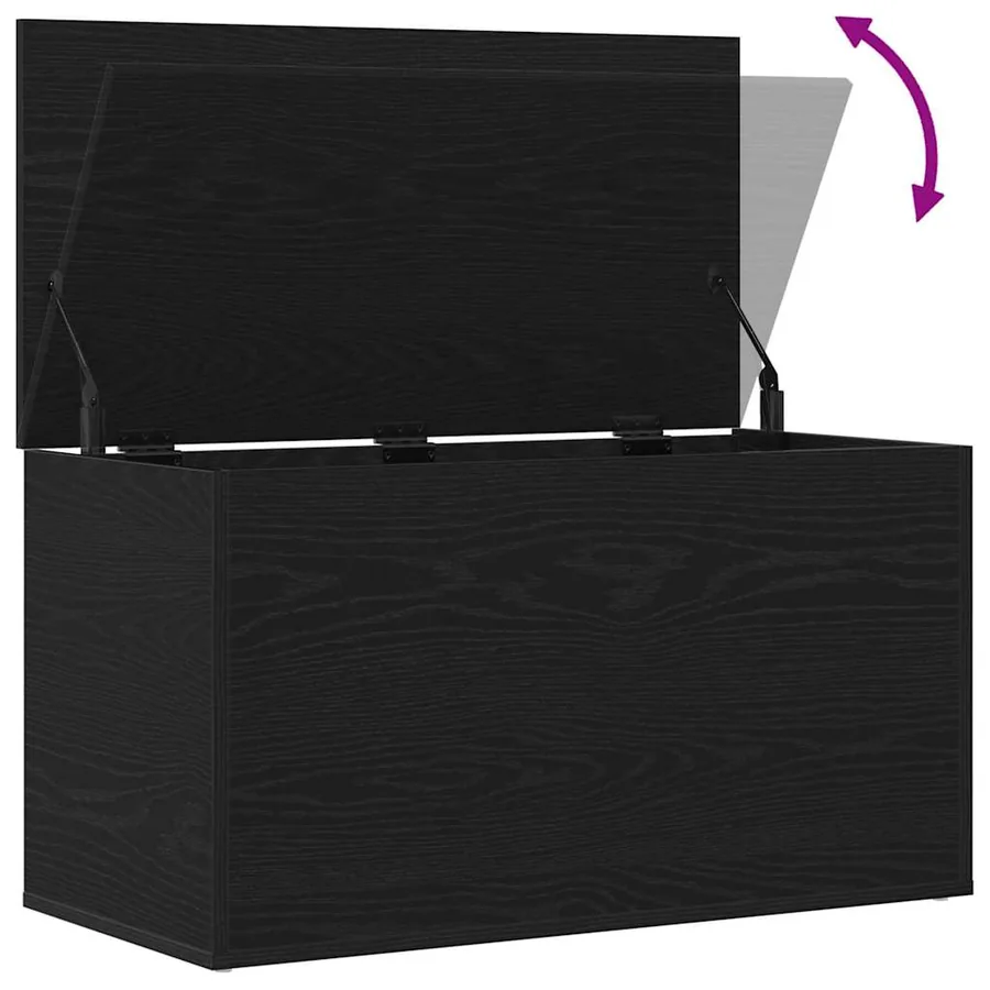 Boîte de Rangement Chêne noir 84 x 42 x 46 cm Bois d'ingénierie - 10