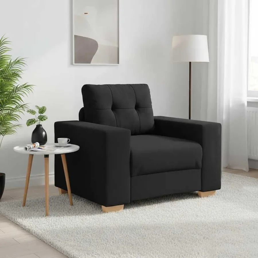 Fauteuil Noir 100x78x80 cm Tissu