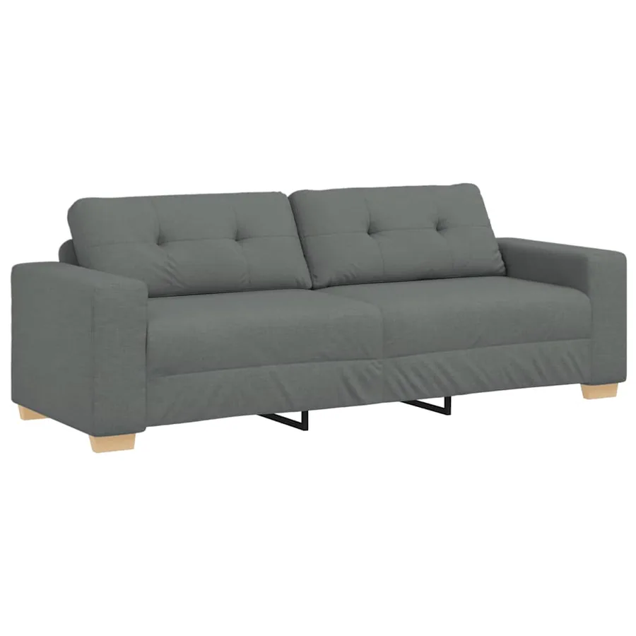 Ensemble de canapé 2 pcs avec coussins en tissu gris foncé - 5
