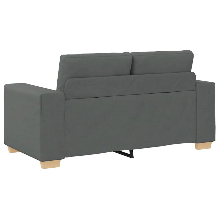 Ensemble de canapé 2 pcs avec coussins en tissu gris foncé - 6