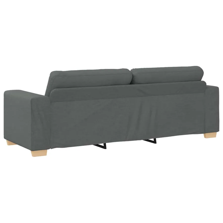 Ensemble de canapé 2 pcs avec coussins en tissu gris foncé - 7