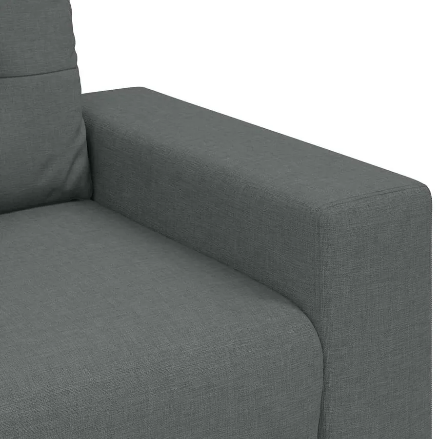 Ensemble de canapé 2 pcs avec coussins en tissu gris foncé - 8