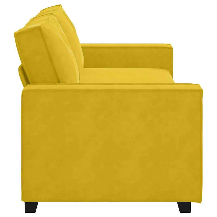 Canapé à 3 places Jaune 220x78x84 cm Velours - 5