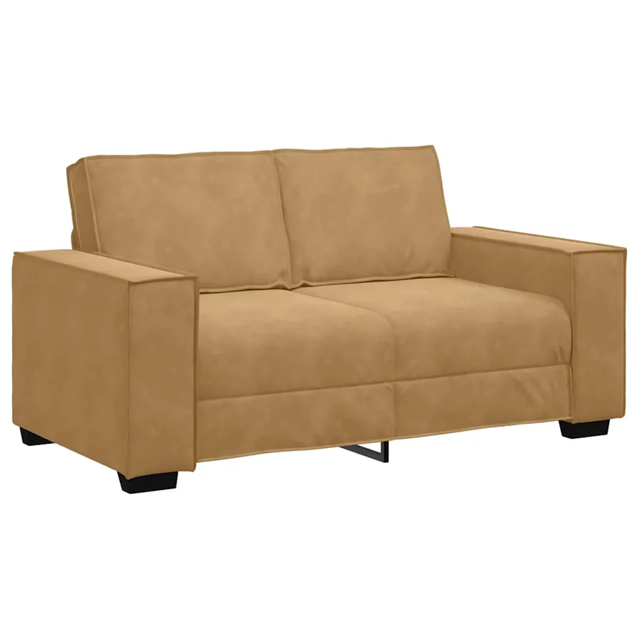 Ensemble canapé 2 pcs avec coussins velours marron - 5