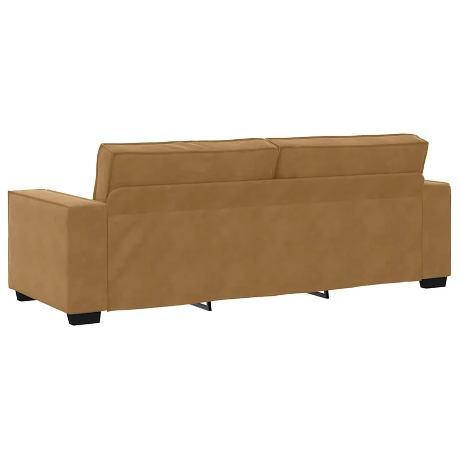 Ensemble canapé 2 pcs avec coussins velours marron - 7