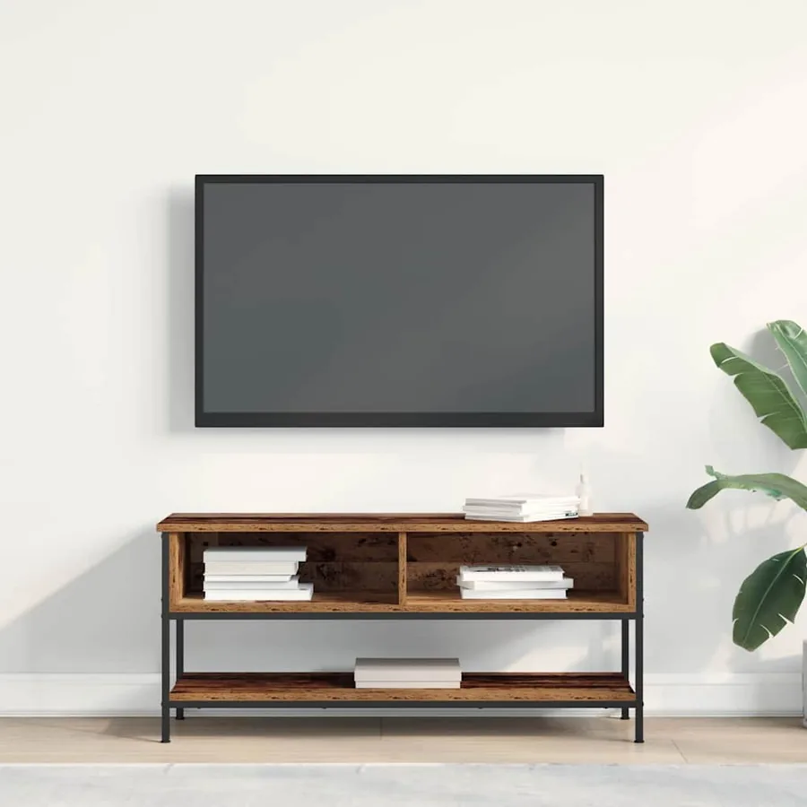 Ensemble meuble TV Montage mural Bois Ancien 100 x 35 x 45 cm