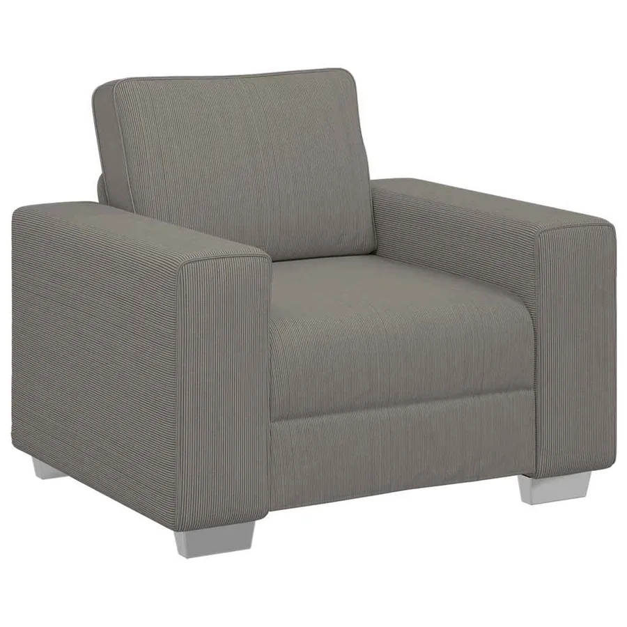 Canapé/Fauteuil gris clair 100x77x82 cm en tissu velours côtelé - 2