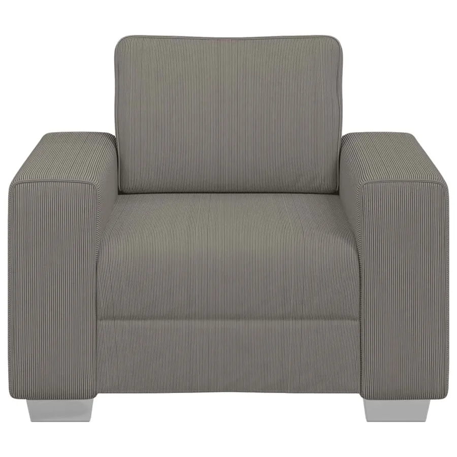 Canapé/Fauteuil gris clair 100x77x82 cm en tissu velours côtelé - 4