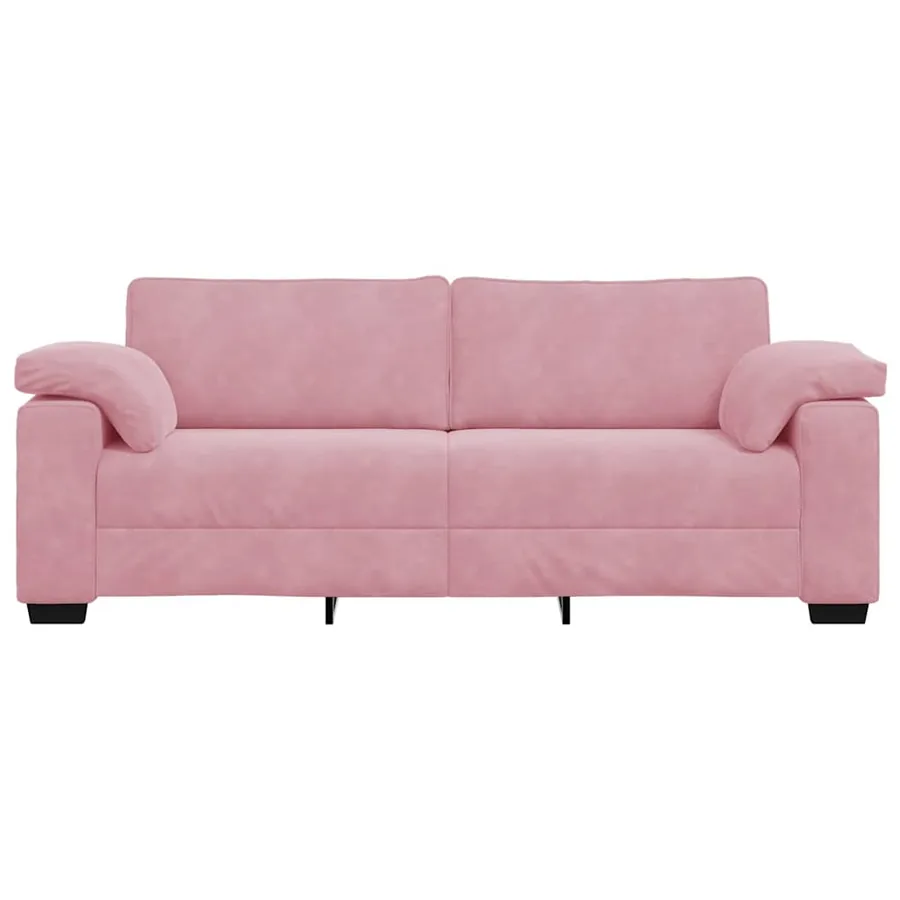Canapé 3 places rose 220x77x82 cm velours - 4
