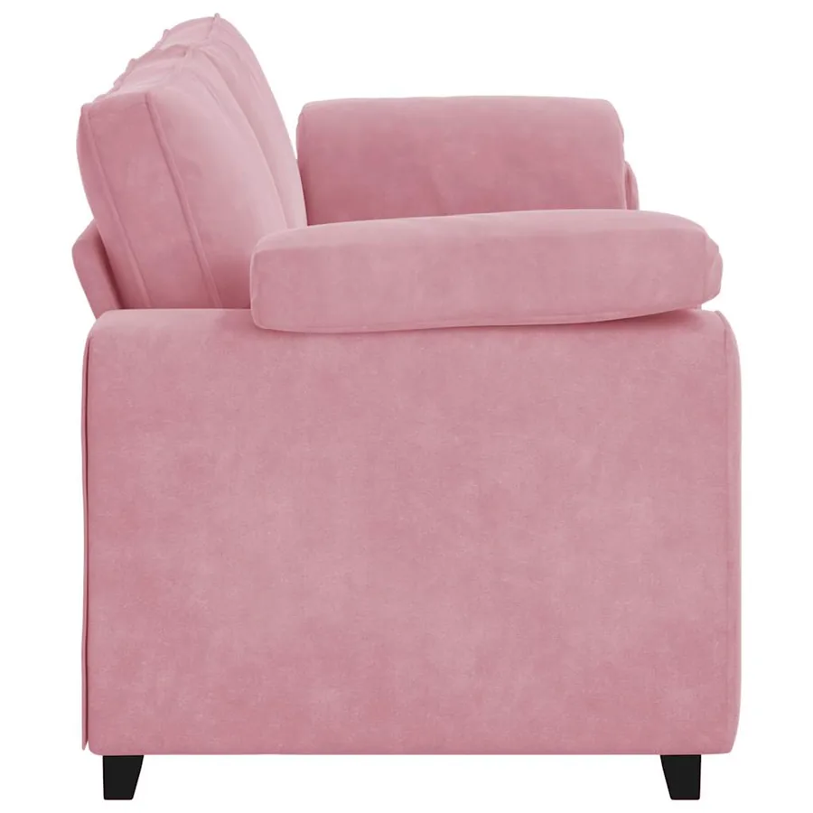 Canapé 3 places rose 220x77x82 cm velours - 5