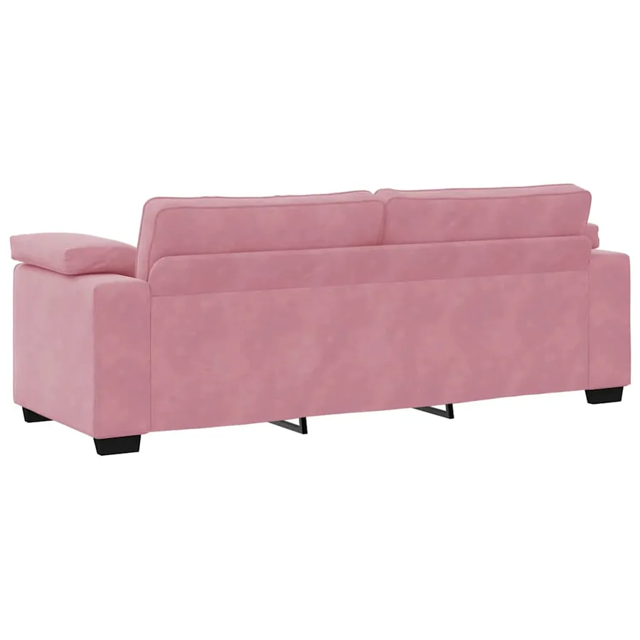 Canapé 3 places rose 220x77x82 cm velours - 6