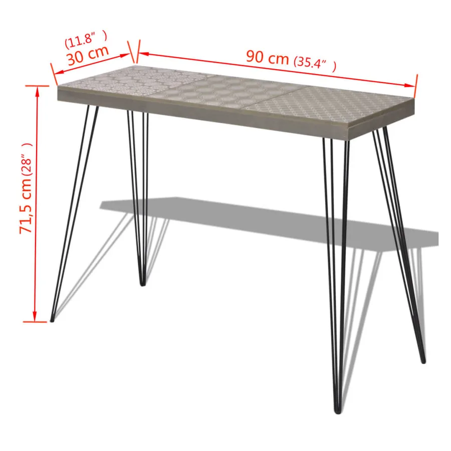 Table console 90 x 30 x 71,5 cm Gris - 7