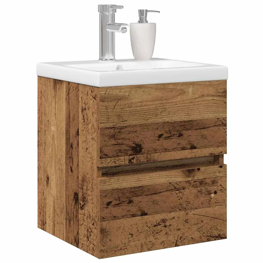 Meuble de Lavabo de Salle de Bain Chêne noir 80 x 39 x 62 cm - 3