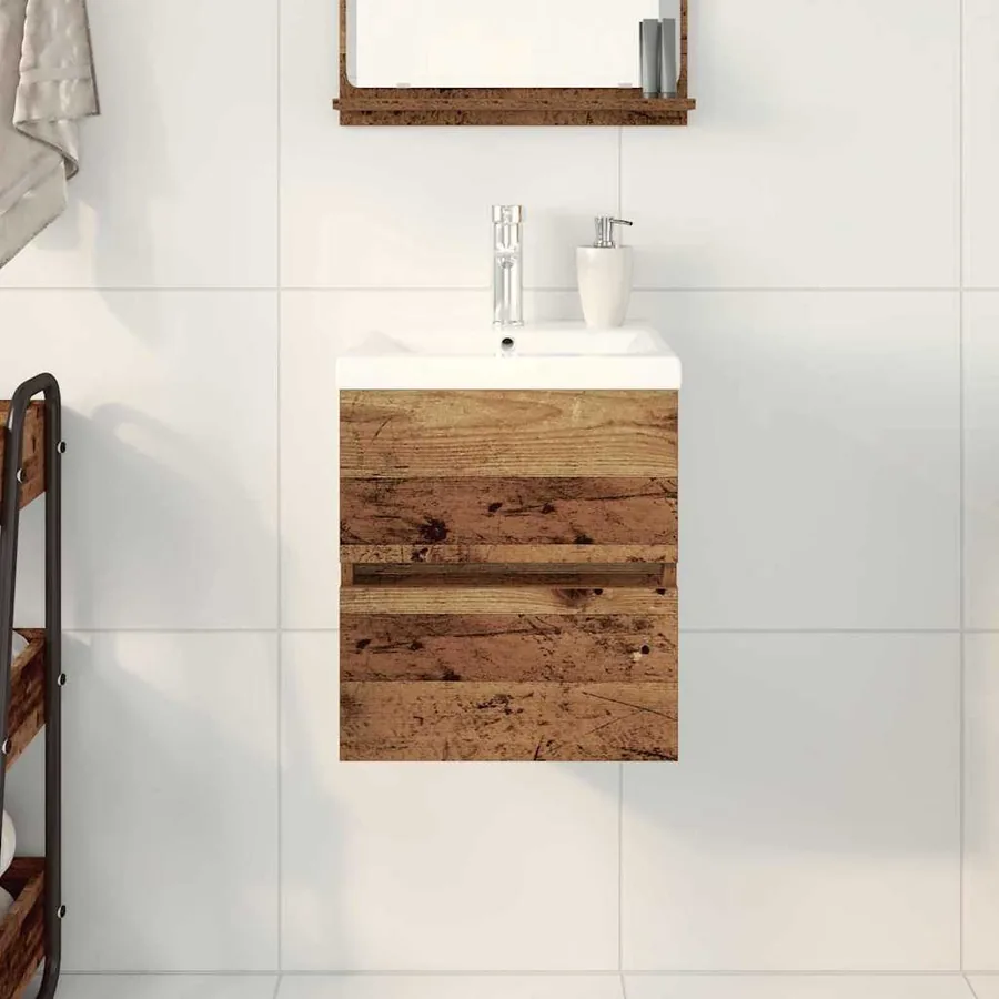 Meuble de Lavabo de Salle de Bain Chêne noir 80 x 39 x 62 cm - 4