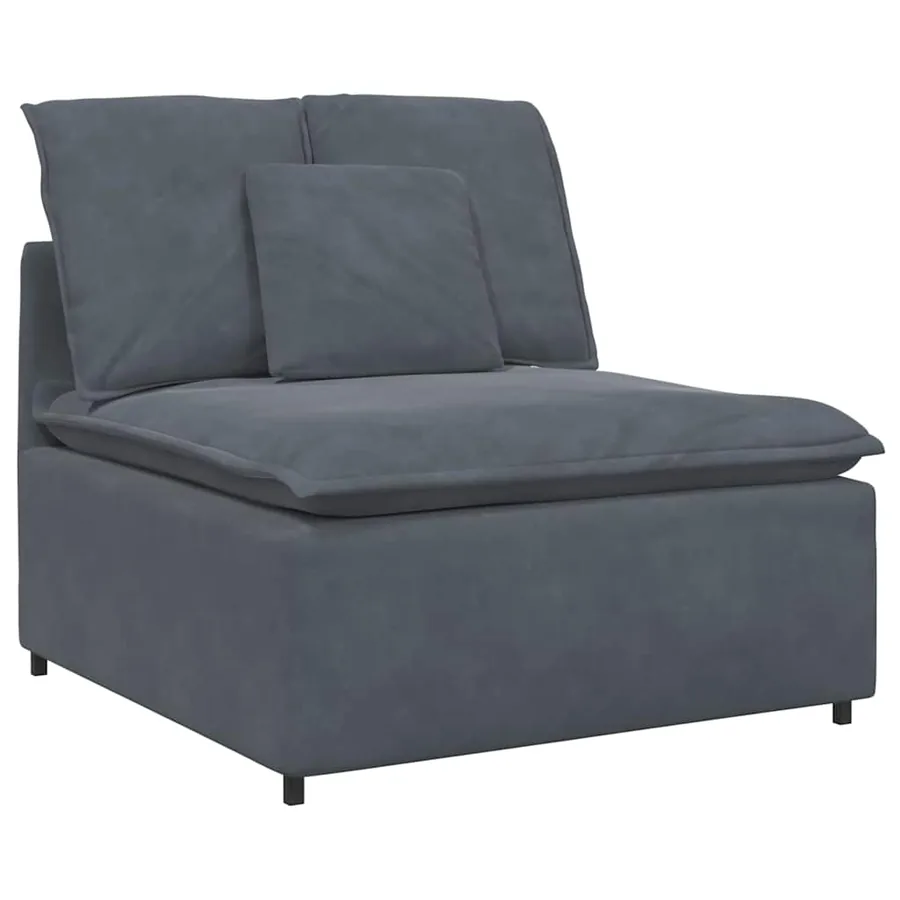 Canapé modulable avec coussins velours gris foncé - 4