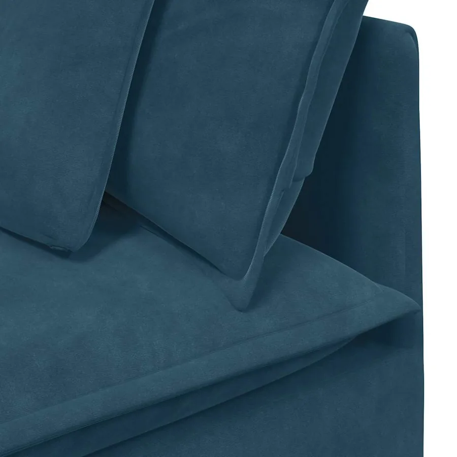 Canapé modulable avec coussins velours bleu - 10