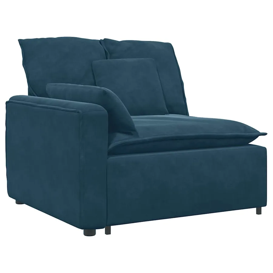 Canapé modulable avec coussins velours bleu - 3