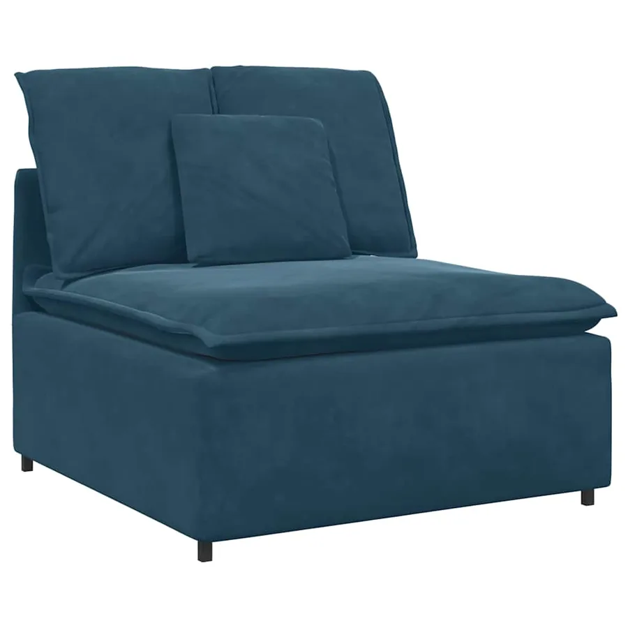 Canapé modulable avec coussins velours bleu - 4