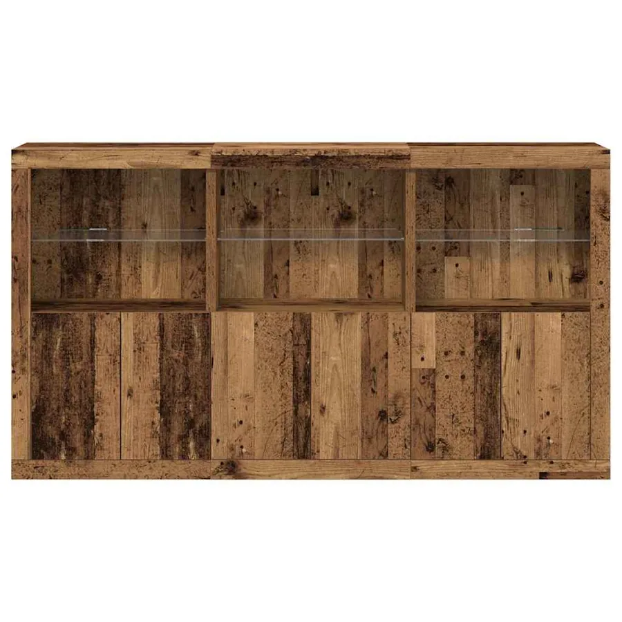Buffet LED Bois ancien 181,5 x 37 x 100 cm Bois d'ingénierie - 6