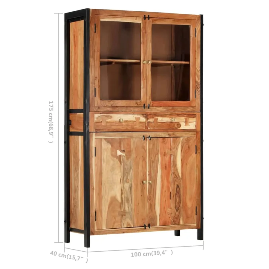 Buffet 100 x 40 x 175 cm Bois d'acacia massif - 10