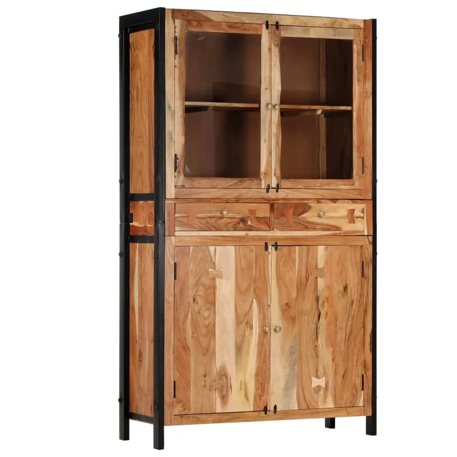 Buffet 100 x 40 x 175 cm Bois d'acacia massif - 11