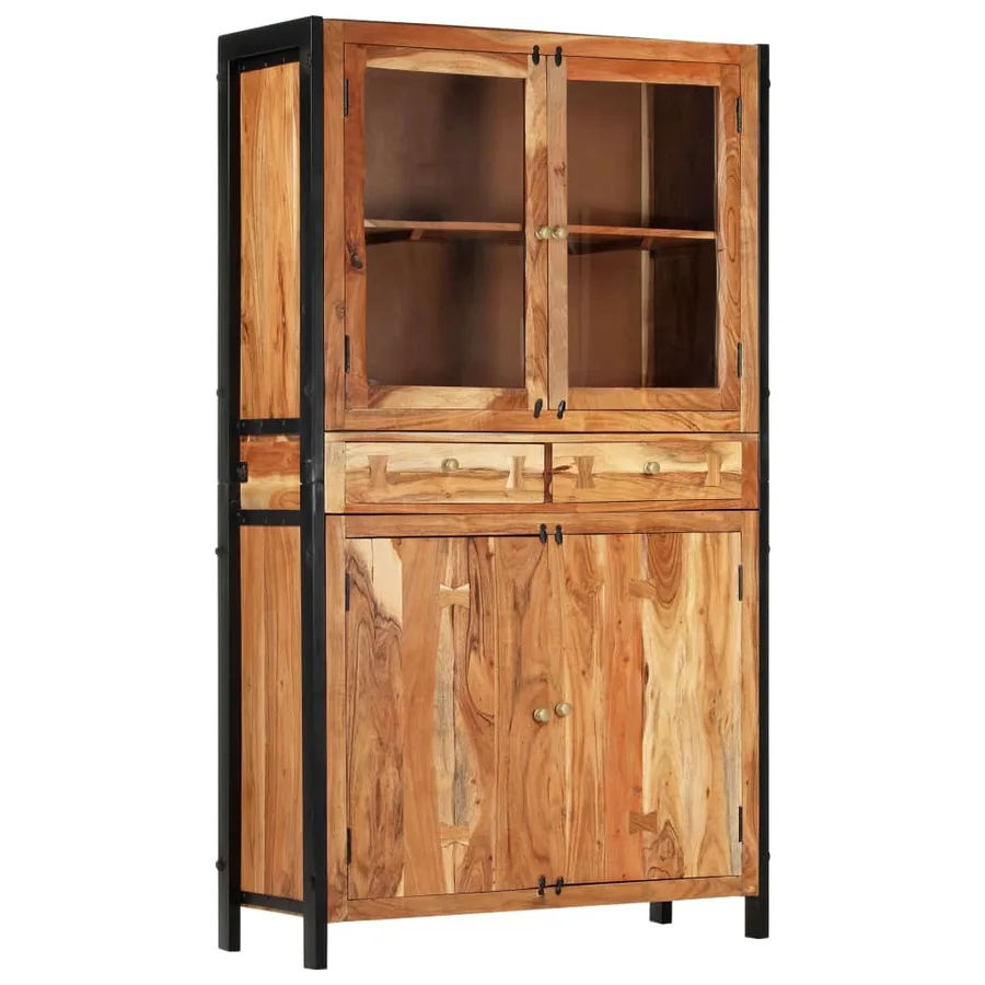 Buffet 100 x 40 x 175 cm Bois d'acacia massif - 14