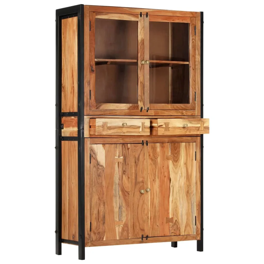 Buffet 100 x 40 x 175 cm Bois d'acacia massif - 15