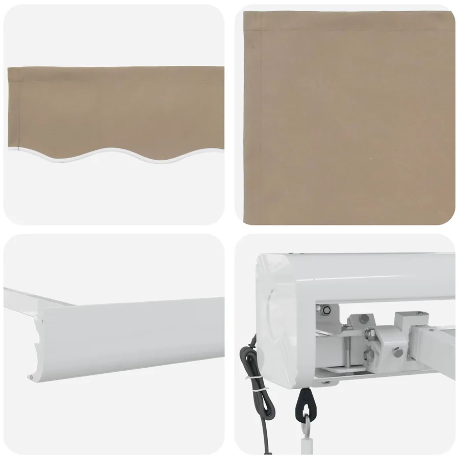 Auvent rétractable Beige 500 x 300 x 165 cm Tissu et Métal - 4