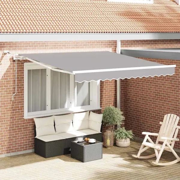 Auvent rétractable Gris clair 300 x 250 cm Polyester