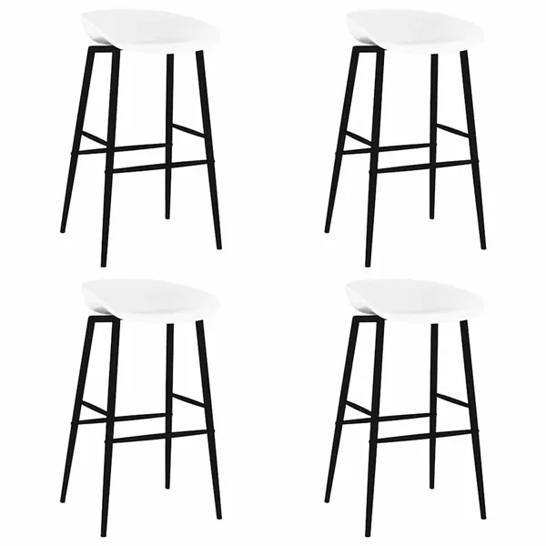 Chaises de bar lot de 4 blanc