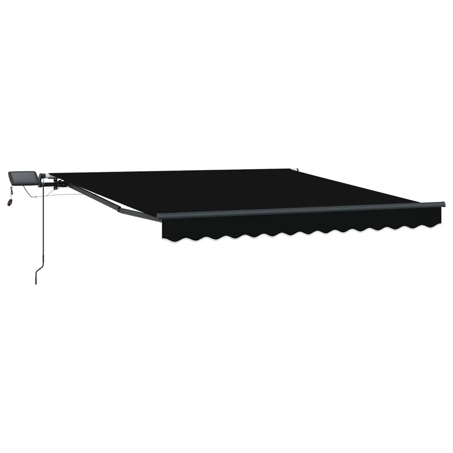 Auvent rétractable Noir 300 x 250 cm Tissu et Aluminium - 2