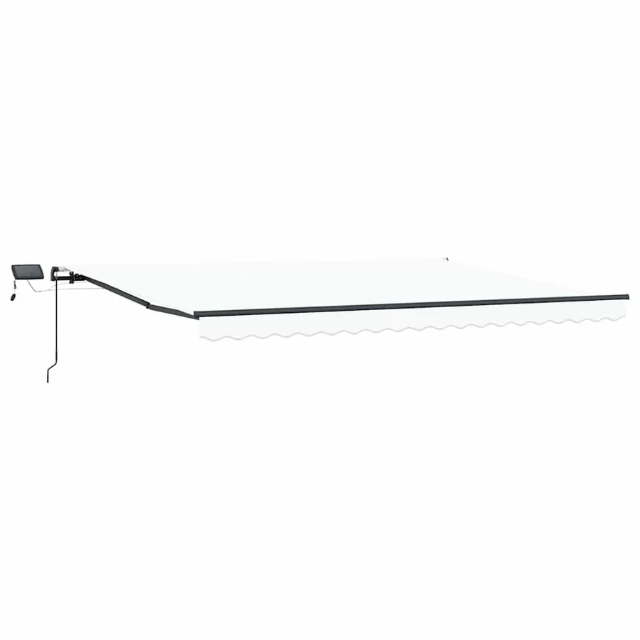 Auvent rétractable Blanc 400 × 350 cm Tissu et Aluminium - 2