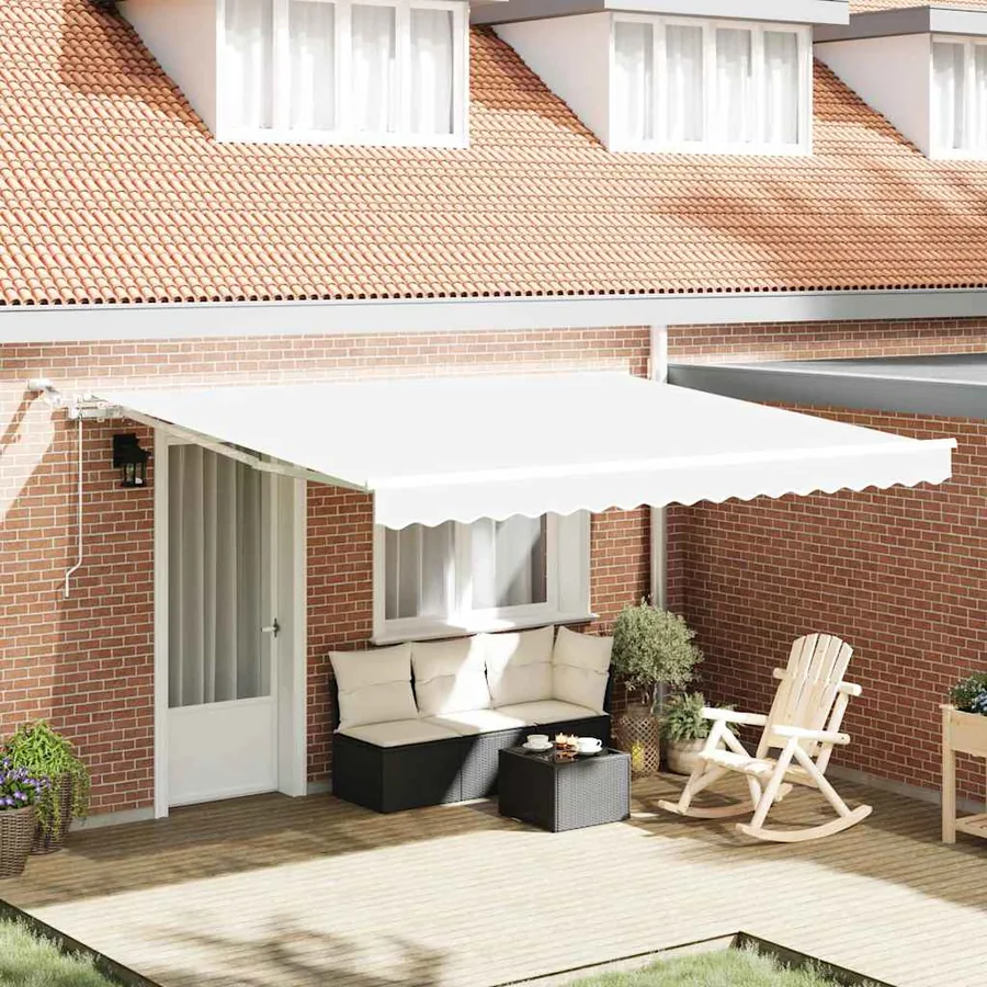 Auvent rétractable Blanc 400 × 350 cm Polyester