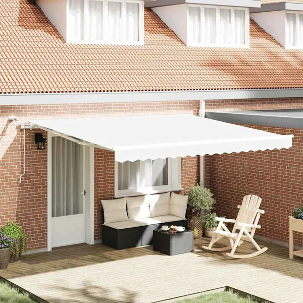 Auvent rétractable Blanc 400 × 350 cm Polyester