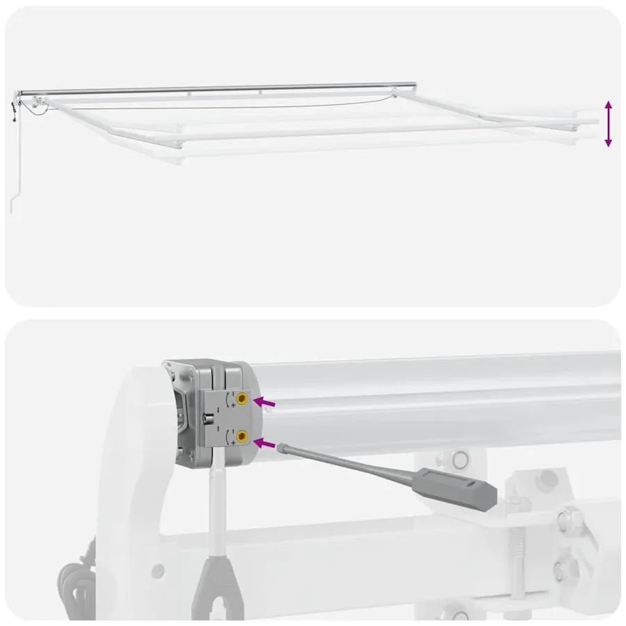 Auvent rétractable Blanc 400 × 350 cm Polyester - 14