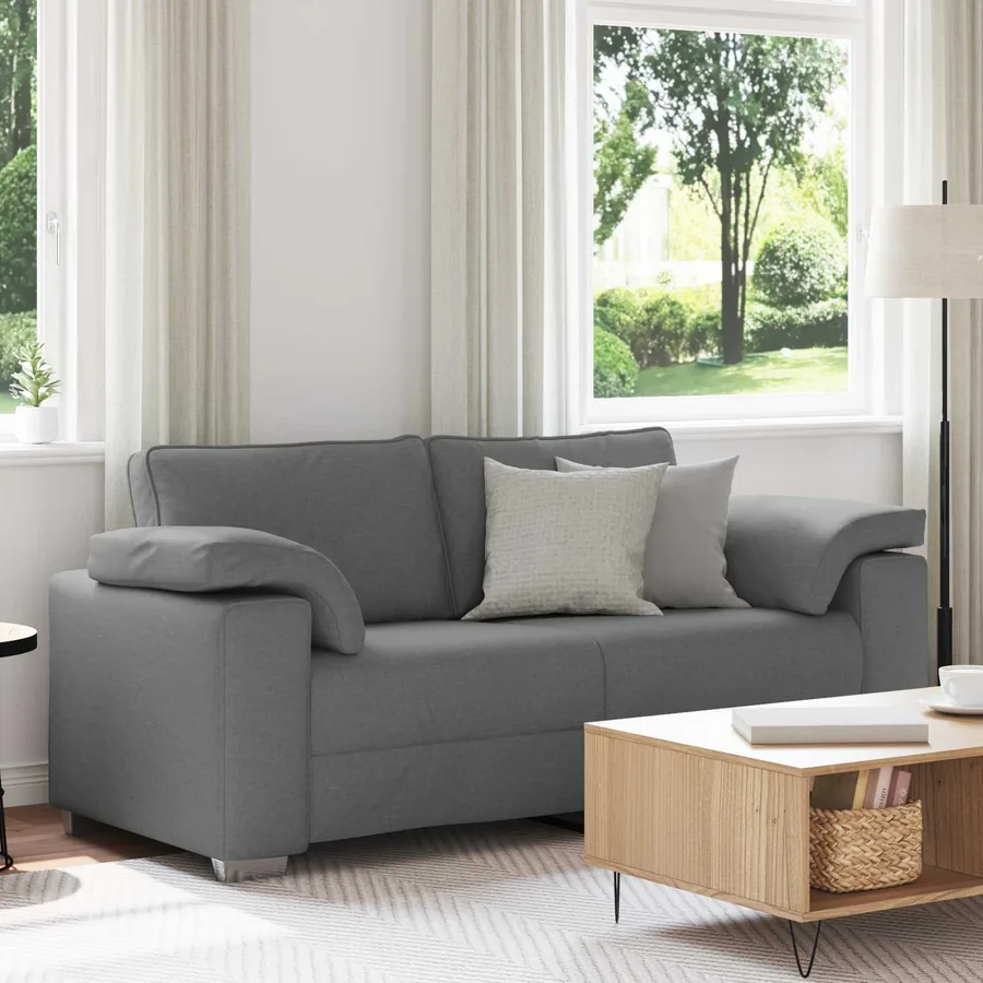 Canapé deux places Gris foncé 180 cm tissu