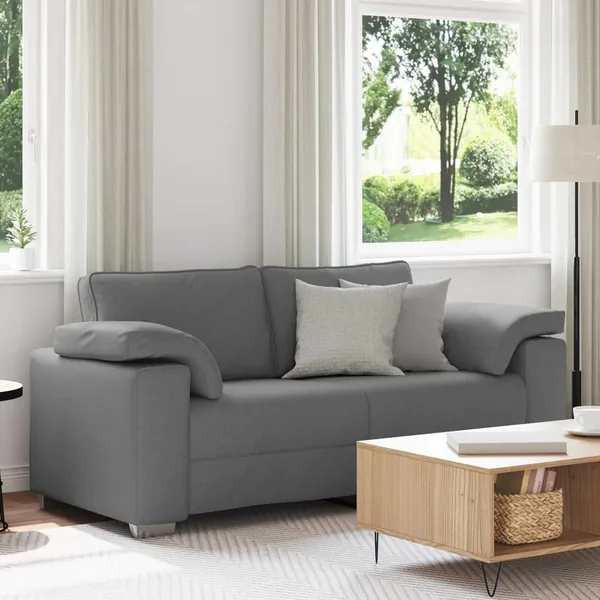 Canapé deux places Gris foncé 180 cm tissu