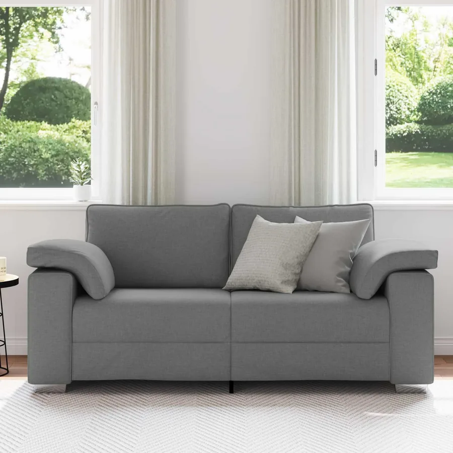 Canapé deux places Gris foncé 180 cm tissu - 3