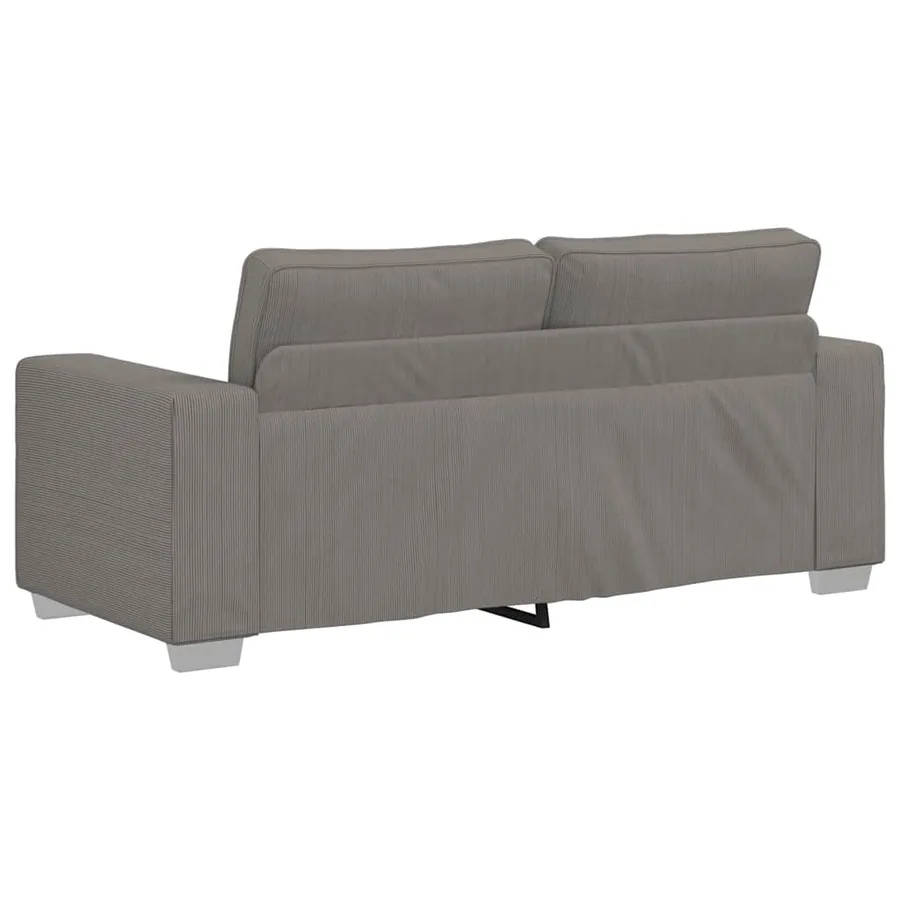 Canapé deux places gris clair 180 x 77 x 82 cm en tissu velours côtelé - 6