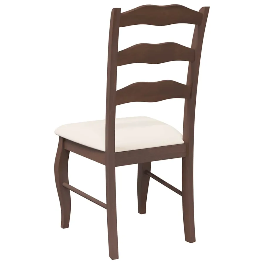 Chaises de salle à manger avec coussins (2 pcs) bois massif marron caoutchouc - 7