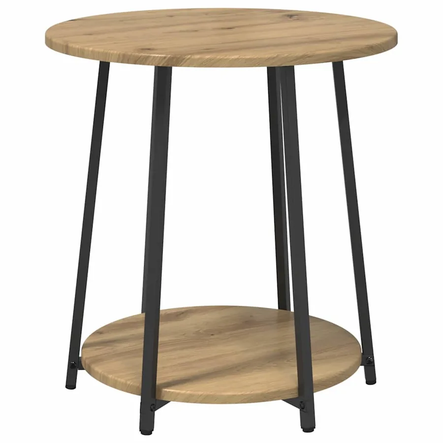Ensemble de tables d'appoint 2 pc Chêne artisanal et noir - 5