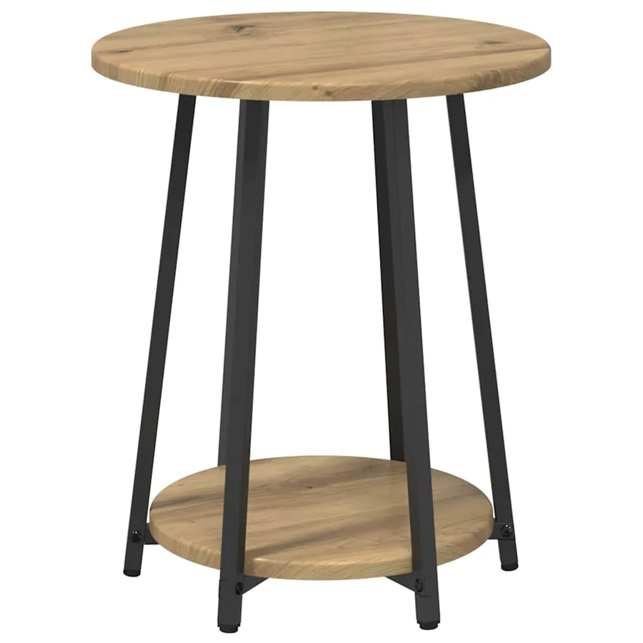 Ensemble de tables d'appoint 2 pc Chêne artisanal et noir - 6