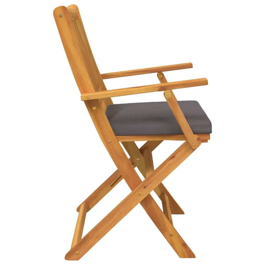 Chaise pliante 6 pcs Gris 49 x 57.5 x 92cm Bois d'acacia massif - 6