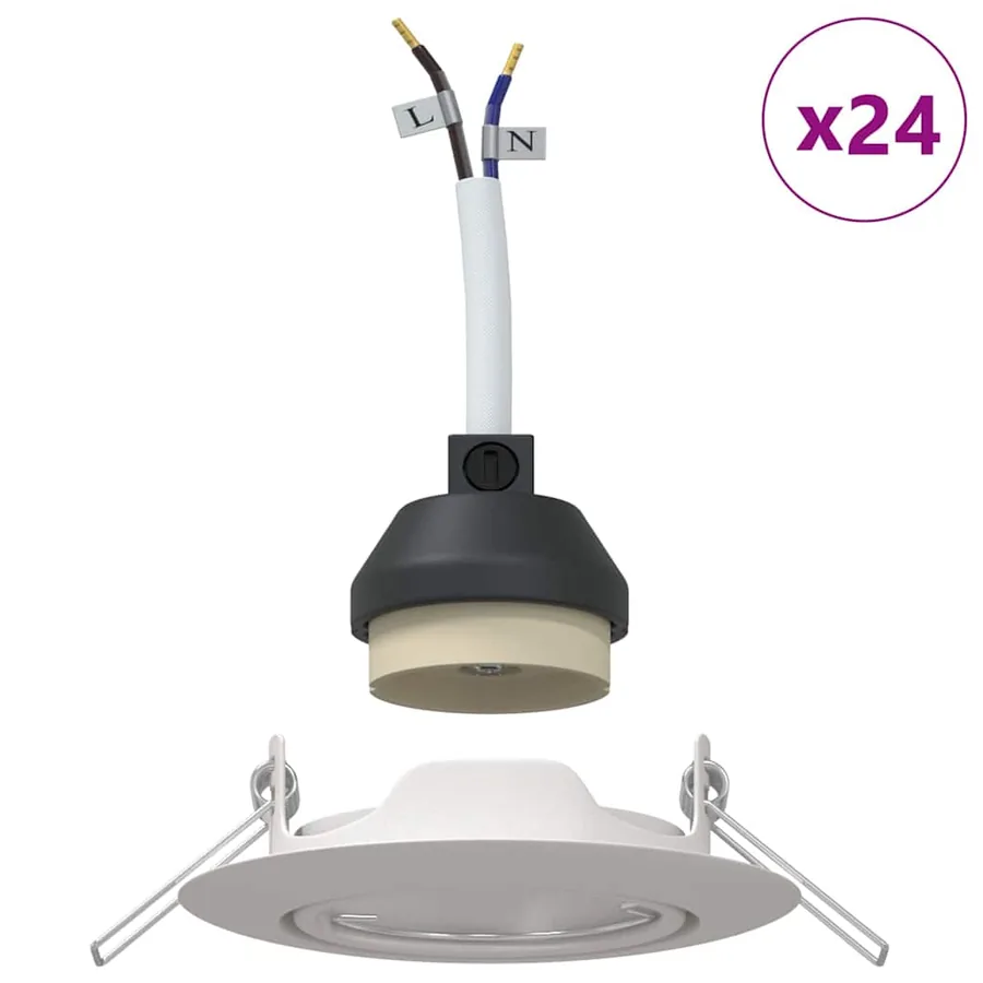 Projecteur 24 pcs Blanc 9 x 9 x 2,5 cm Métal - 4