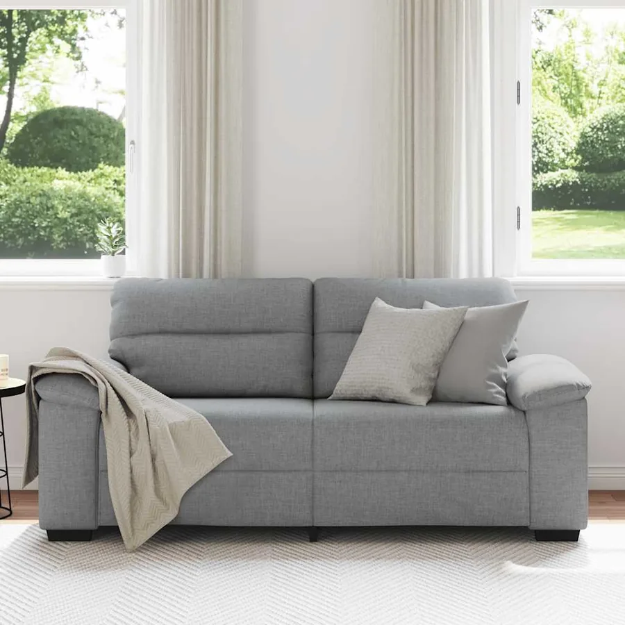 Canapé à 2 places gris clair 180x81x84 cm tissu - 3