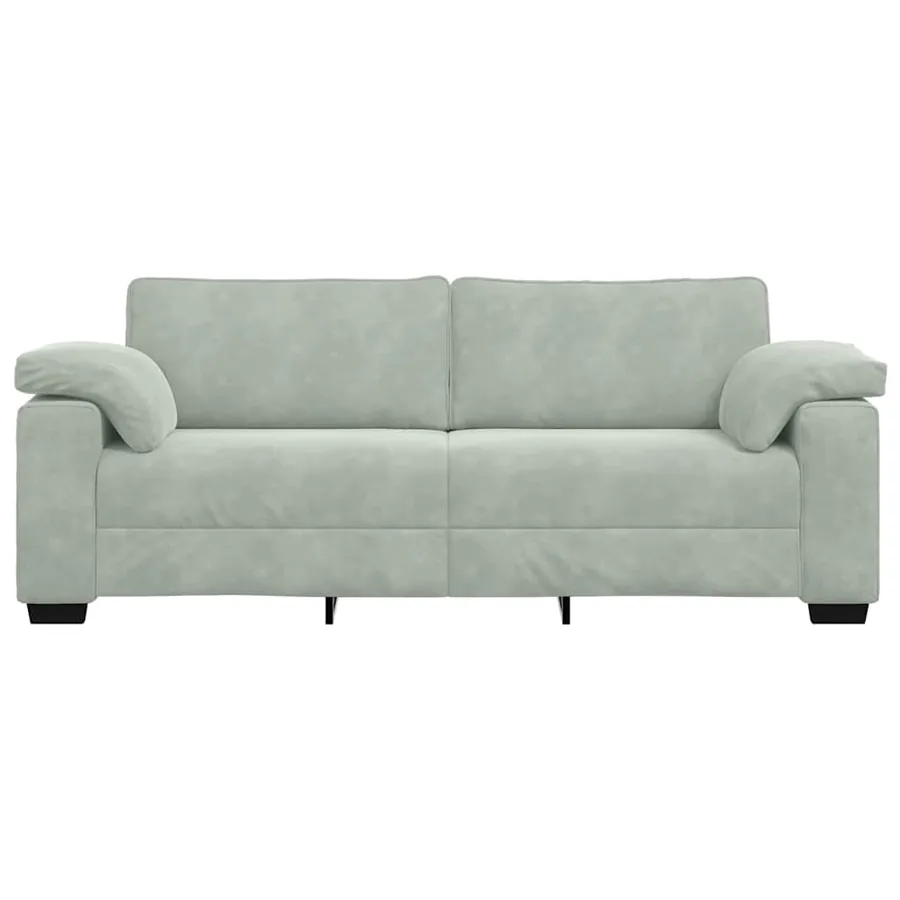 Canapé à 3 places gris clair 220x77x82 cm Velours - 4