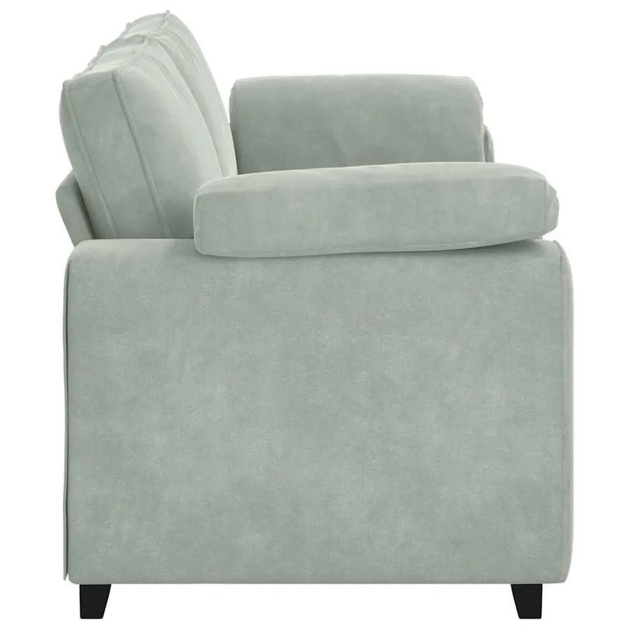 Canapé à 3 places gris clair 220x77x82 cm Velours - 5
