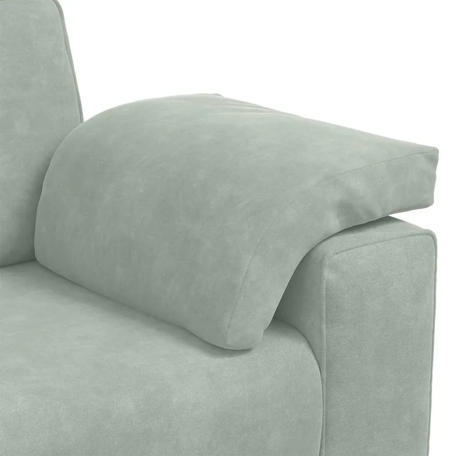 Canapé à 3 places gris clair 220x77x82 cm Velours - 7
